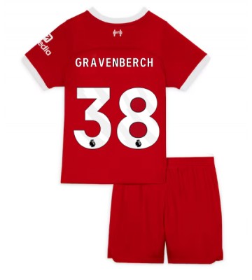 Liverpool Ryan Gravenberch #38 Hemmakläder Barn 2023-24 Kortärmad (+ Korta byxor)